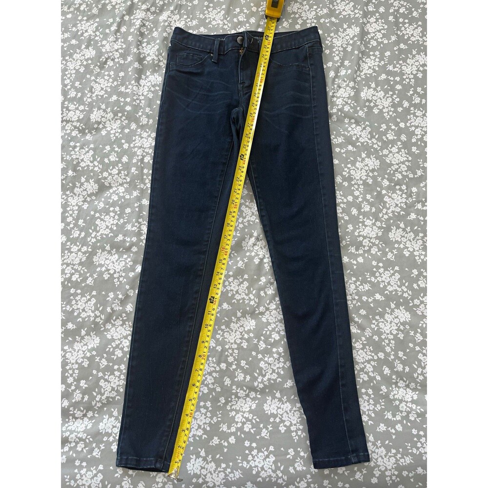 Mossimo Mid Rise Denim Leggings Womens Size 0 Skinny Jeggings Dark Wash Stretch